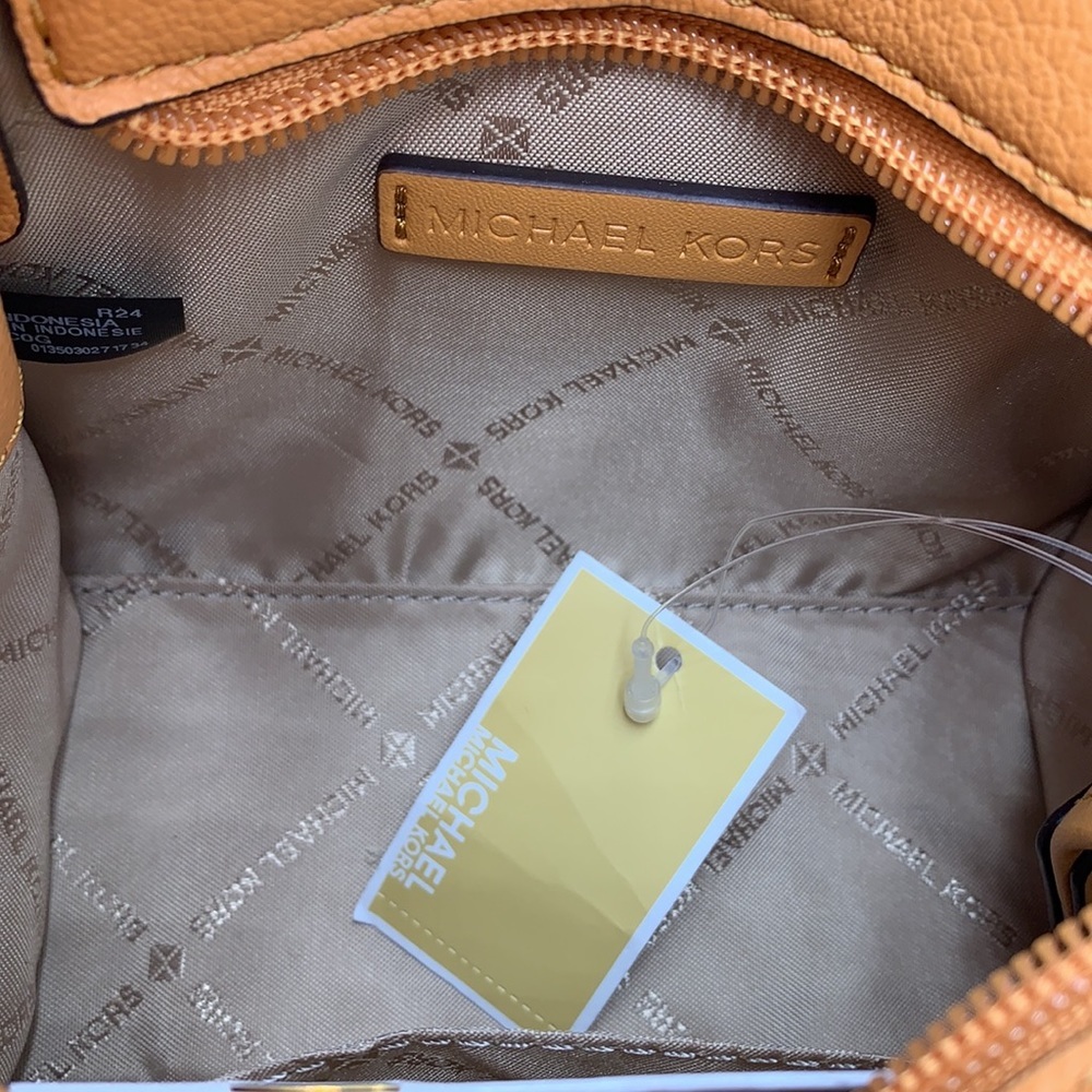 Michael Kors HAMILTON XSMALL Snake Embossed SATCHEL CROSSBODY BAG CIDER COLOR - Picture 14 of 16
